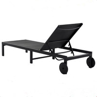 Mobilier d'extérieur Chaise Longue en tissu aluminium Chaise Longue Chaise Longue de jardin avec roues