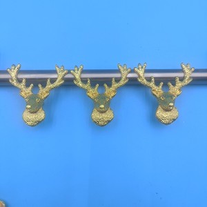 Zinc Alloy Deer Head Furniture Handle <b>Cabinet</b> Hardware Novelty Shape <b>Rustic</b> Design Durable Drawer Wardrobe Knob - Product Image 1