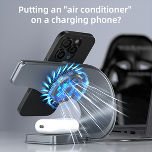 Support de chargeur magnétique sans fil <span class=keywords><strong>TEC</strong></span> Cooling 15W, station de charge rapide 4 en 1, dock en aluminium QC3.0 pour iPhone, Apple Watch, AirPods - Product Image 4