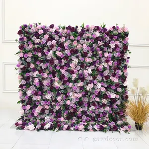 GNW White Pink Wedding Supplies Decoration Artificial Flower Wall Backdrop For Wedding Decor Roll Up Flower Wall Decoration