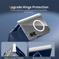 Étui pour Samsung Z Fold 8, étui de téléphone portable pliable transparent magnétique avec protection de la charnière, anti-rayures, antichoc