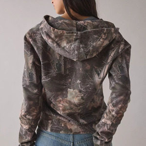 Sweat à capuche personnalisé vintage véritable arbre avec impression de camouflage veste zippée camouflage chasse à capuche - Product Image 1