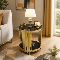 Table basse multifonctionnelle de luxe léger, meubles de maison, table d'appoint pour salon, style nordique moderne, en acier inoxydable