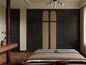 וינטג 'בסגנון עתיק שחור עץ מלא armoire רטרו רהיטים עם גילופים מעוטרים ארון בגדים לבית - Product Image 3