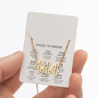 HOVANCI pendentif numéro d'ange Initial pour femmes, collier en or 14k creux avec numéro de chance d'ange
