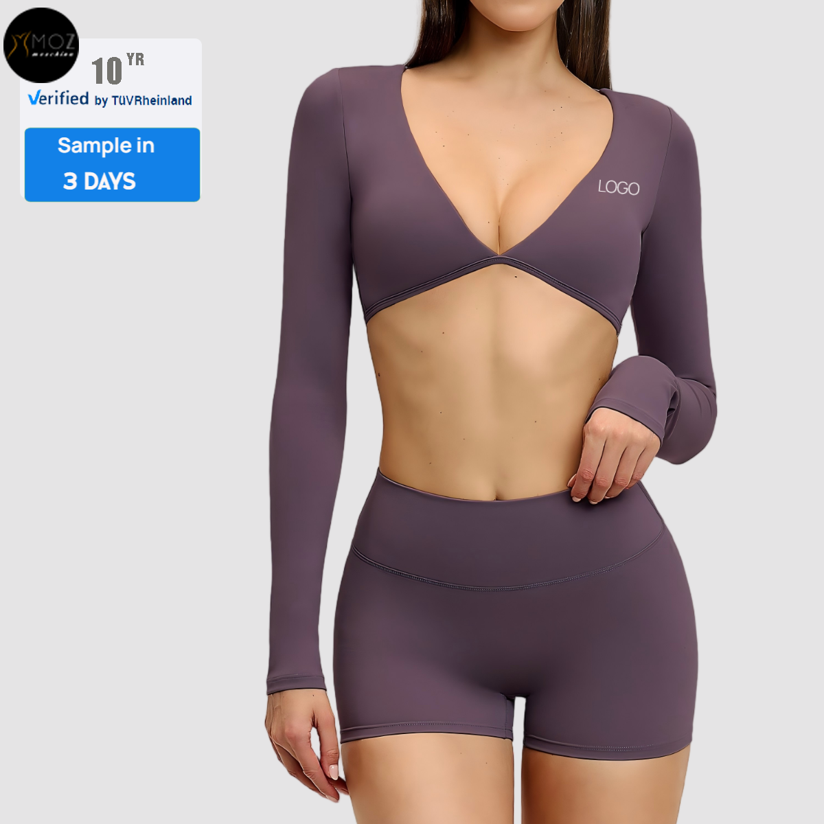Women's V-Neck Fitted Workout Top - Quick-Dry Long Sleeve V-Neck Yoga Shirt for Pilates & Running Fashion Short Sports Top