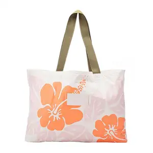 Wholesale Custom Tropics Holo Print Unique Summer Collection Essential Carry on Waterproof Tyvek Tote Bag
