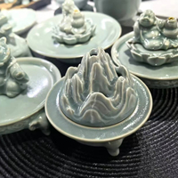 Offre Spéciale – Brûleur d'encens en céramique de luxe fait main, en porcelaine de celadon du four Ru du Henan, Chine, en forme de calebasse, pour la maison et le bureau