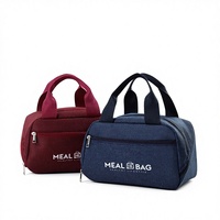 Sac isotherme portable pour repas de bureau en tissu Oxford avec doublure en coton et feuille d'aluminium, isolation renforcée chaud/froid
