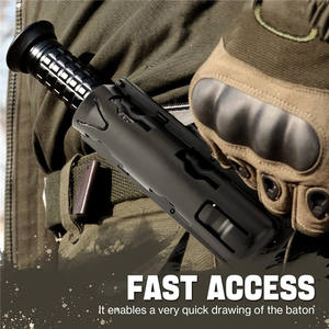 360度回転伸縮式バトンポーチ拡張可能なバトンホルスターデューティベルト用格納式ABSバトンバッグ - Product Image 1