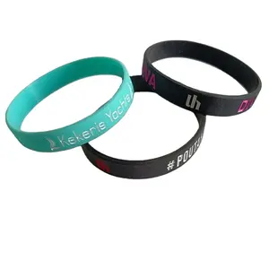 wholesale cheap screen print debossed logo silicone wristband make by push machine bangle custom rubber bracelet for party gifts