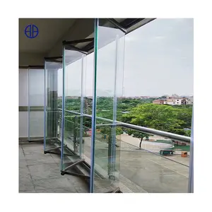 Rahmenlose Akkordeon terrasse Aluminium-Schiebetüren Glasvorhang-Falttüren Trennwand Aluminium-Glastür