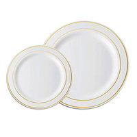 Vaisselle de fête d'anniversaire de mariage de 7.5/9/10 pouces, assiettes à dîner en plastique jetables