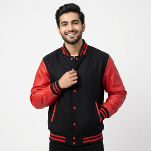 Vintage Orange <b>Leather</b> Sleeve Varsity <b>Men's</b> <b>Jackets</b> with Wool Chenille Embroidery Custom Logo CollegeBaseballjacket for <b>men</b> - Product Image 1