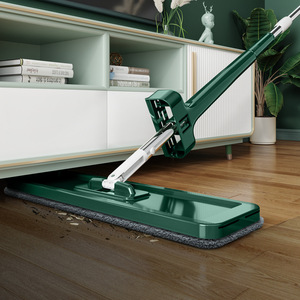 Hands Free <b>Mop</b> Microfiber Flat <b>Mop</b> Dry Wet Dual Use No Wash Wooden Floor <b>Cleaning</b> Tool 32Cm 36Cm Green White Panel - Product Image 2