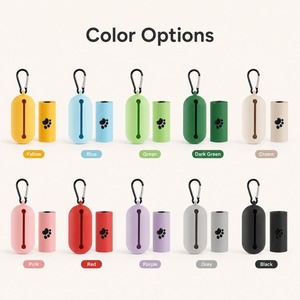 Distributeur de sacs à déjections canines en silicone biodégradable portable avec crochet pour usage extérieur - Vente en gros - Product Image 4
