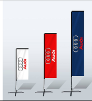 Drapeaux publicitaires rectangulaires personnalisés en polyester imprimé numériquement, écologiques, 3m/5m/7m, avec mât en aluminium pour usage extérieur – Haute qualité