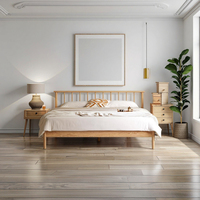 Meubles de chambre en rondins de Style nordique Simple chêne plate-forme en bois massif cadre de lit lit en bois Queen Size