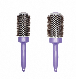 C Handle professional ceramic barrel roll <b>brush</b> with non slip rubber handle soft boar bristle for <b>detangle</b> styling curly hair - Product Image 3