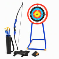 Ensemble de tir à l'arc pour enfants avec arc recurve, support de cible et panneau de tir en plastique, cadre d'entraînement pour jeu intérieur et extérieur