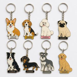 Porte-clés en émail personnalisés de haute qualité pour la vente en gros, souvenirs de boutique pour amoureux des chiens, porte-clés en métal pour animalerie - Product Image 3