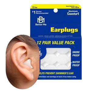 27db Weiche Silikon-Formbare Wiederverwendbare Wasserfeste Geräuschreduzierende Ohrstöpsel mit Nasenclip zum Schwimmen - Product Image 1