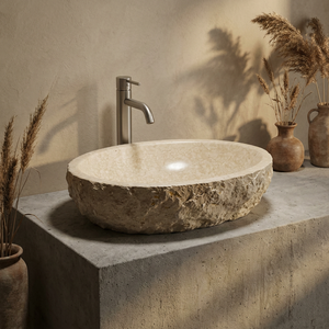 Lavabo <span class=keywords><strong>da</strong></span> <span class=keywords><strong>Appoggio</strong></span> Rotondo in Marmo Naturale Moderno Aquarius con Finitura Spazzolata Eco-Friendly <span class=keywords><strong>per</strong></span> <span class=keywords><strong>Bagno</strong></span> - Product Image 6
