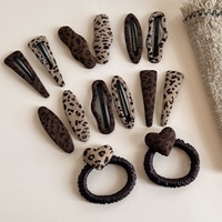 Pince à cheveux coréenne en cristal imprimé léopard pour franges latérales – Cadeau délicat et sophistiqué