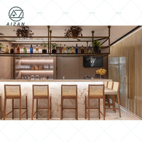 Led personnalisées pour la maison MIni Bar Comptoir Design Luxueux Marbre translucide Commercial Restaurant Meubles Bar Design d'intérieur