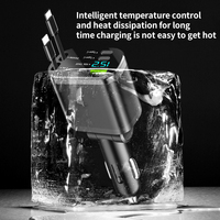 Chargeur de voiture rétractable 5 ports 65W Autolader Star Light  Starlight Cargador De Carro Pengisi Daya Mobil 4 en 1 pour iPhone