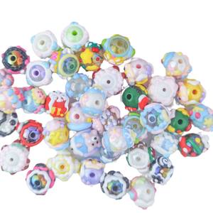 Perles acryliques transparentes peintes à la main, accessoires de téléphone à suspendre, style dessin animé mignon, couleur gelée, tendance, faits à la main, DIY, adorable, pour stand - Product Image 5