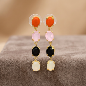 Nouveauté : Boucles d'oreilles pendantes tendance pour homme en argent sterling 925 avec quartz multicolore, idéales pour les fiançailles - Product Image 3