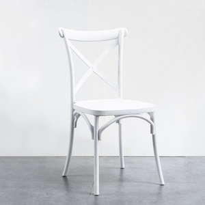 Sedia da <span class=keywords><strong>Cucina</strong></span> Bianca Colorata con Schienale Incrociato in Plastica PP <span class=keywords><strong>per</strong></span> Ristorante, Caffetteria, Casa, Esterni e Ufficio - Product Image 3