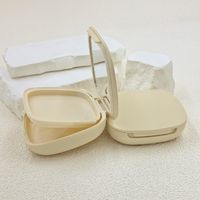 Boîte à fard à joues en poudre circulaire personnalisée Conteneur en plastique à rabat Matériaux d'emballage pour cosmétiques avec miroir Diamètre intérieur 58mm
