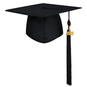 Sublimação Blank Matte Graduação Cap com Tassel para Adultos High School e Bachelor Master Print bordado logotipo personalizado