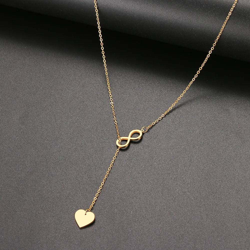 316L Stainless Steel Fashion "8" And Heart Shape Pendant Layered style Necklace For Women Jewelry Party Friend Gifts 2022 New