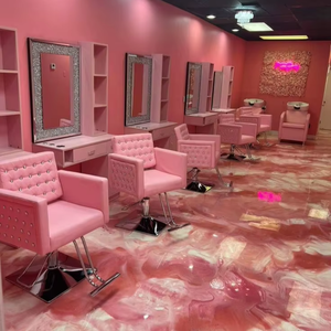 Chaise de coiffeur rose pour salon de <span class=keywords><strong>coiffure</strong></span>, équipement de salon de <span class=keywords><strong>coiffure</strong></span>, chaise de <span class=keywords><strong>coiffure</strong></span> pour femmes et miroir - Product Image 1
