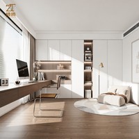 Meuble de bureau moderne pour la maison : bibliothèque murale complète sur mesure pour salon et bureau, avec armoire et bureau informatique