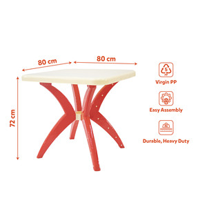 Square <b>Foldable</b> <b>Outdoor</b> Dining <b>Table</b> Virgin PP Plastic Waterproof Durable Stackable Easy Assembly for Home Hotel Workshop - Product Image 1