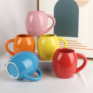 Mug en céramique moderne grande capacité, couleur unie avec poignée, pour café, usage domestique, cadeau - Product Image 2