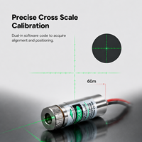 Module laser calibré ZhonNa 10mW à échelle croisée, lumière rouge et verte, lentille en verre, diode réglable pour le positionnement des instruments optiques