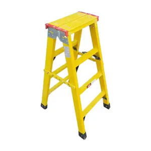 Red And Yellow FRP Ladder Aluminum And Fiberglass Extension Ladder
