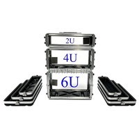 Boîtier de transport léger en plastique ABS rigide 2U/3U/4U/6U/8U/10U/12U pour amplificateur de puissance, surface antidérapante
