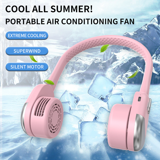 Wearable Neck Fan-Portable USB Charging 5V High Wind Power Long Battery Life Silent Eco-Friendly Household Use