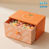 Mini boîte d'emballage rectangulaire jetable en carton de 1 mm d'épaisseur pour aliments, chocolats, bonbons, snacks, cadeaux, avec gaufrage et attache-cordon