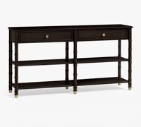 Console de bureau rectangulaire en bois massif de style antique moderne, personnalisable pour usage commercial