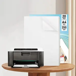 Label kode Kristal jelas A4 tahan air Inkjet printtable Vinyl untuk Printer Laser Frosted Matte stiker kertas Semi transparan