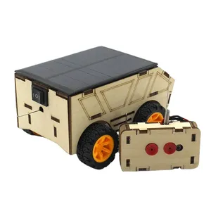 Solar Remote-controlled Car No.1 Children's Toy Handmade Wooden DIY Technology Small Production Experiment