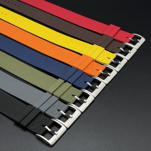 Venta caliente Single Pass Red Yellow Orange Color FKM Correa de <span class=keywords><strong>reloj</strong></span> de goma One Piece 20mm 21mm 22mm Correas de <span class=keywords><strong>reloj</strong></span> - Product Image 1