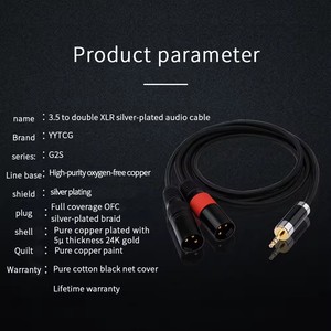 <span class=keywords><strong>Cable</strong></span> Divisor de <span class=keywords><strong>Audio</strong></span> Auxiliar de Alta Calidad, Conector TRS Estéreo de 3.5mm Macho a Doble XLR de 3 Pines Macho, <span class=keywords><strong>Cable</strong></span> de Nylon Tricot de <span class=keywords><strong>3.5</strong></span> a XLR - Product Image 5